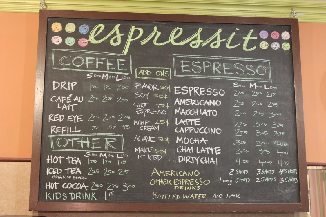 Espressit Coffee House Menu