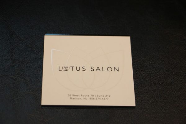 Lotus Salon Marlton NJ business card