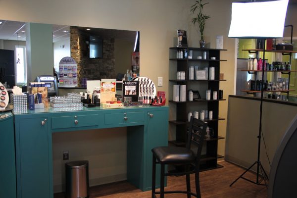 Lotus Salon Marlton NJ makeup station