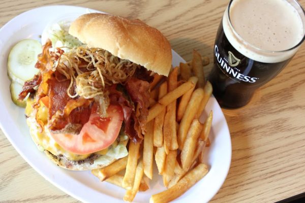 Merryfields Bar in Oakland New Jersey Burger and Fries Platter