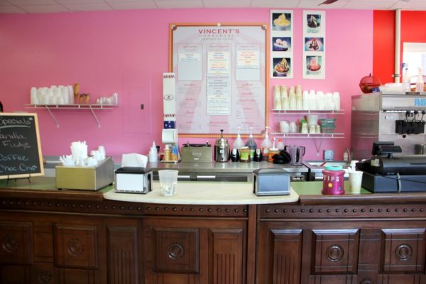 Vincent's Ice Cream Shop Mt Holly NJ counter