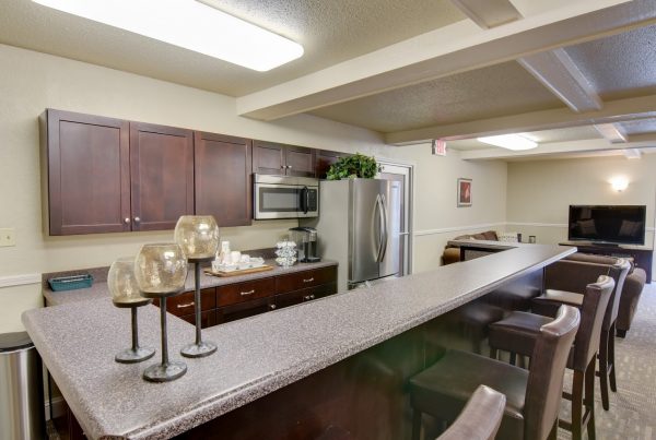 kitchen bar at Village 1 Apartments in Lawrence, KS