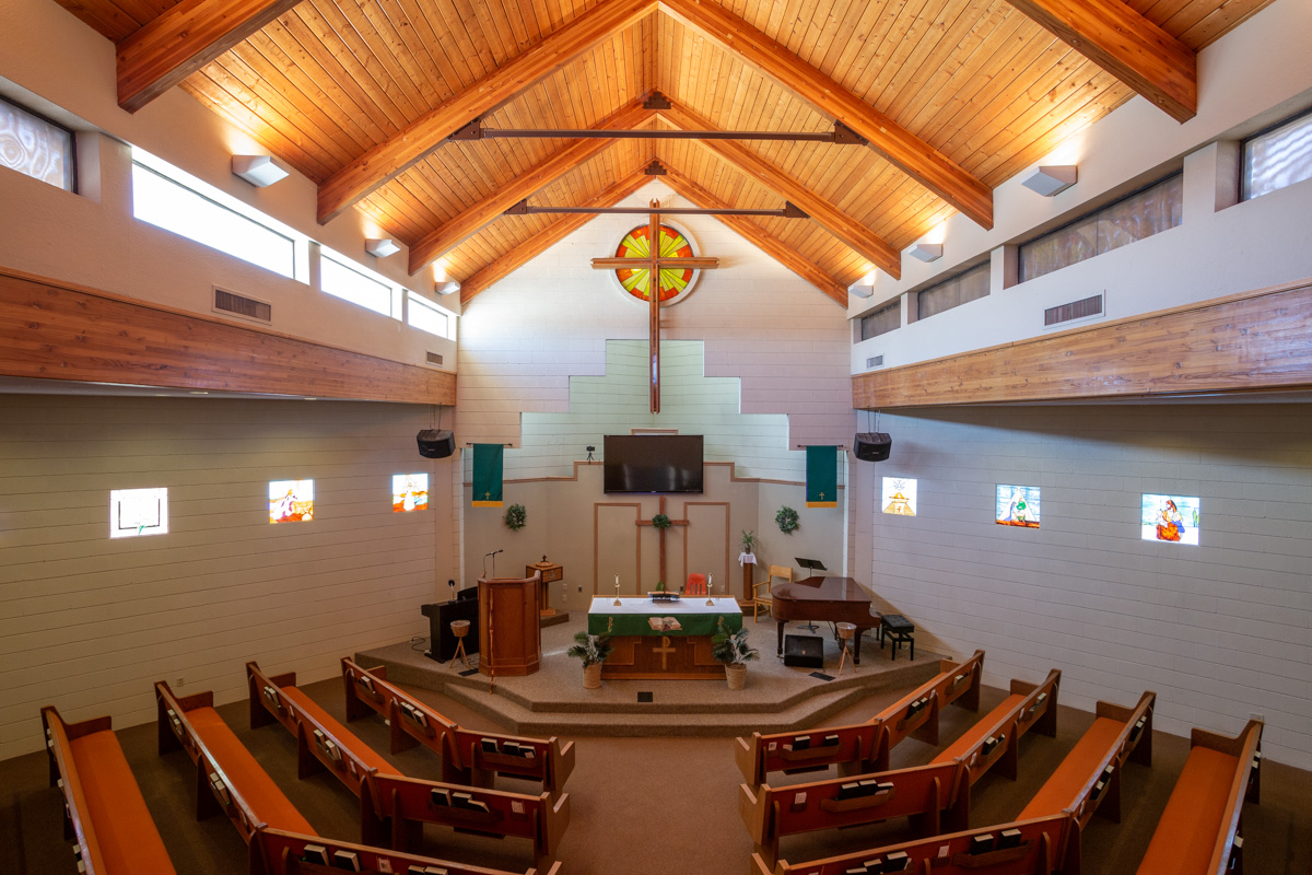 worship room of Central Lutheran Church, Arizona City, AZ