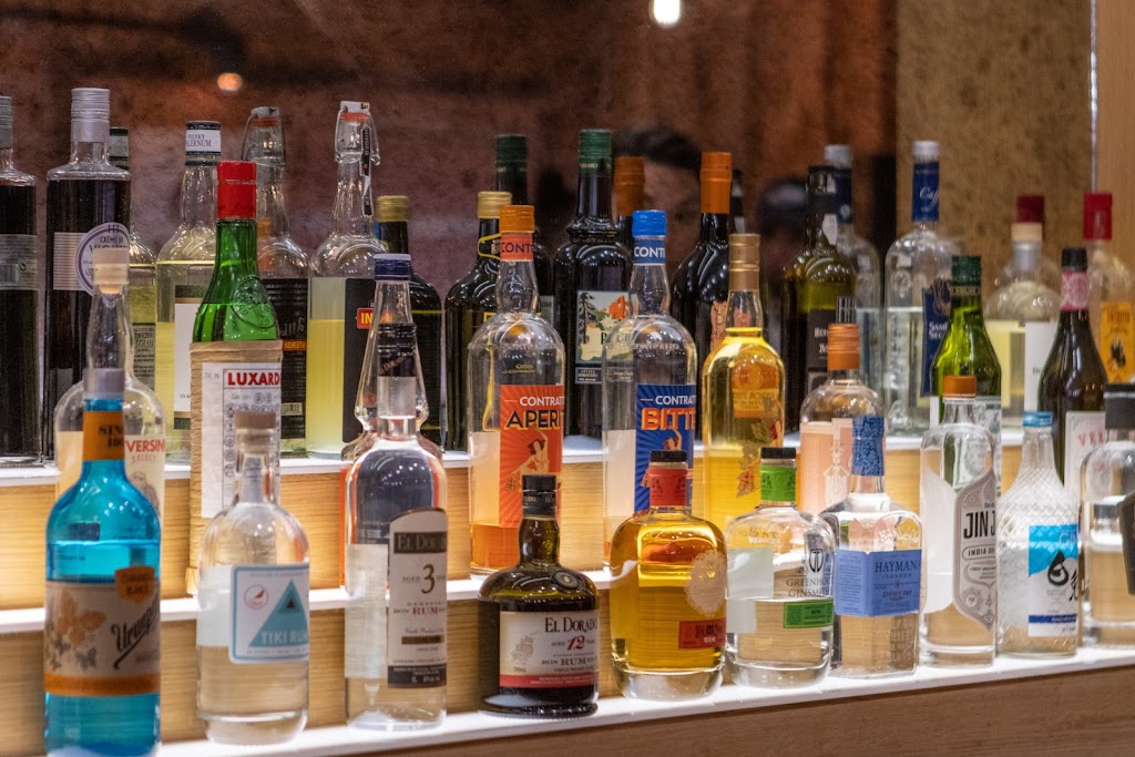 liquor bar at Cull & Pistol, New York, NY Seafood Restaurant