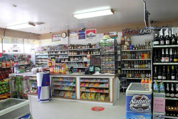 cashier counter at Pike Wines & Liquors in Hammonton, NJ