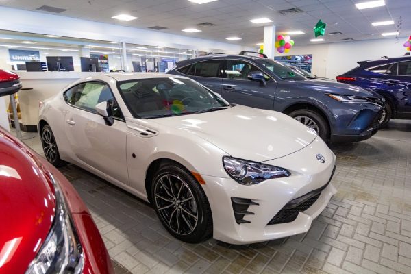 white gt86 Plaza Toyota Car Dealership in Brooklyn, NY