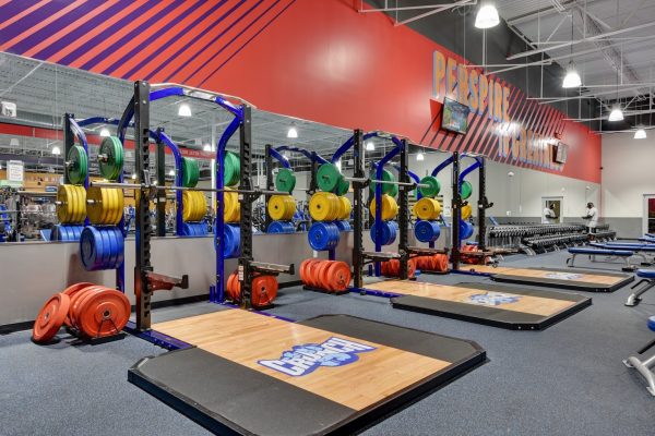 squat rack at Crunch Fitness fitness gym in Raleigh, NC