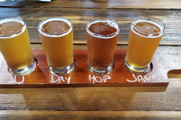 beer tasting flight Flying Fish Brewing Co, Somerdale, NJ