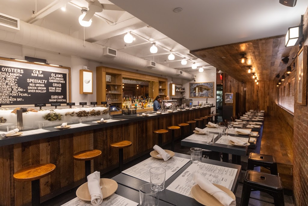 interior seating at Cull & Pistol, New York, NY Seafood Restaurant