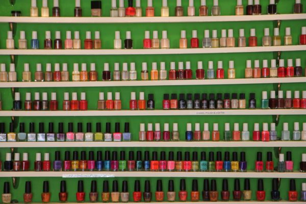 Princess Nail Salon Princeton NJ nail polish wall display