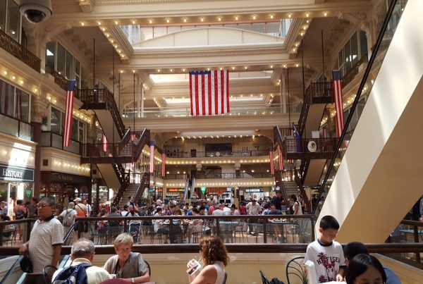 Interior of The Bourse Food Court & Shopping, Philadelphia, PA