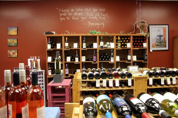 wine display Red White and Brew Liquor Store, Mount Holly, NJ