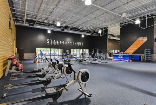 stretching zone at Crunch Fitness fitness gym in Raleigh, NC