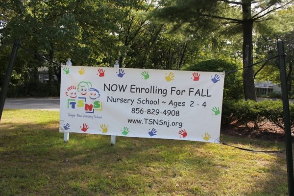 Temple Sinai Nursery School Cinnaminson NJ enrollment banner