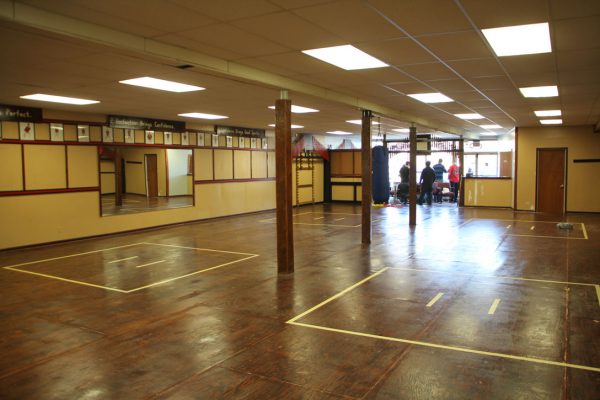 Yi's Karate Medford NJ dojo training floor wood floors wooden