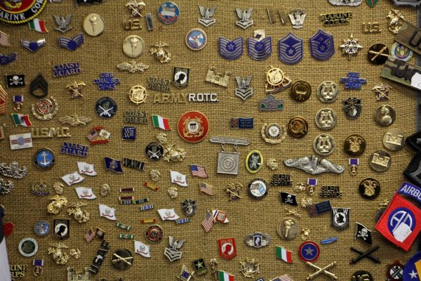 Grandpops Army Navy supply store in Swedesboro, NJ lapel pins