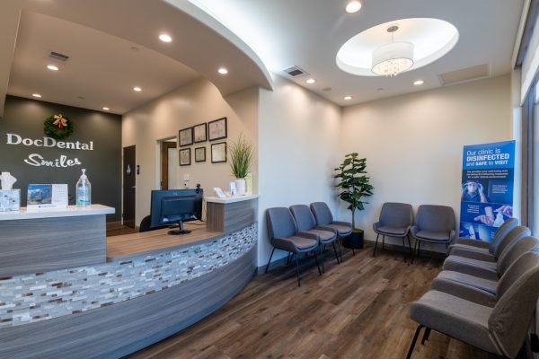 reception lobby at Doc Dental Smiles Dentistry in Menifee, CA