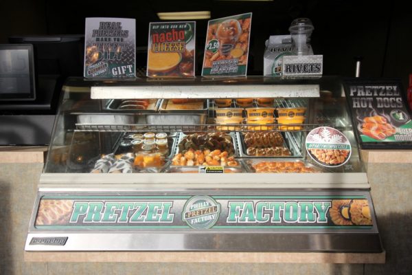 Philly Pretzel Factory Cherry Hill NJ pretzel counter display