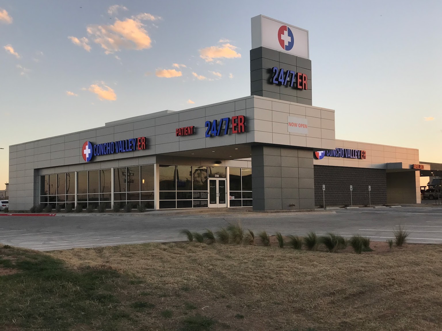 Concho Valley ER 24 7 Emergency Center San Angelo, TX exterior sunset