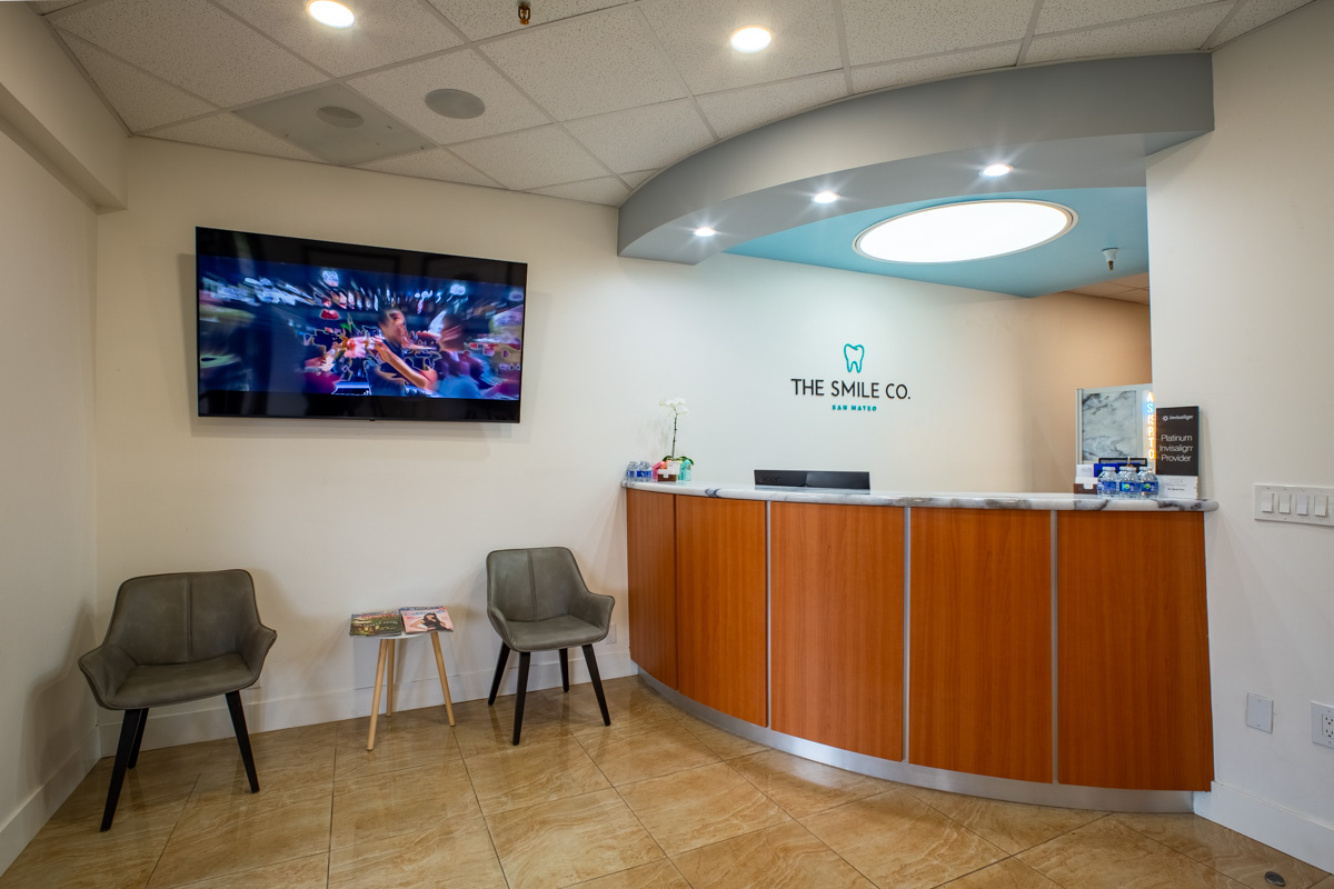 front desk at The Smile Co., San Mateo, CA 360 Virtual Tour for Dentist