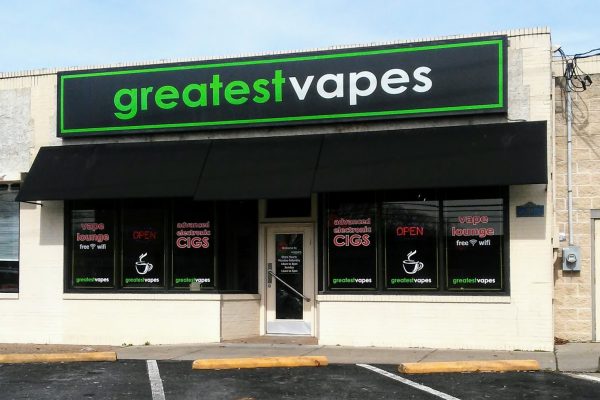 store front of Greatest Vapes and CBD Smoke Shop, Cherry Hill, NJ