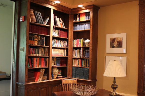 book shelves at Glencoe Union Church – Glencoe, IL