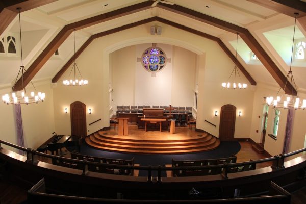 balcony view at Glencoe Union Church – Glencoe, IL