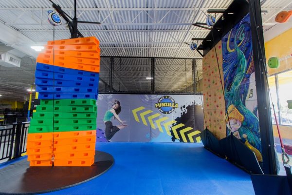 rock-climbing at Funzilla amusement center in Fairless Hills, PA