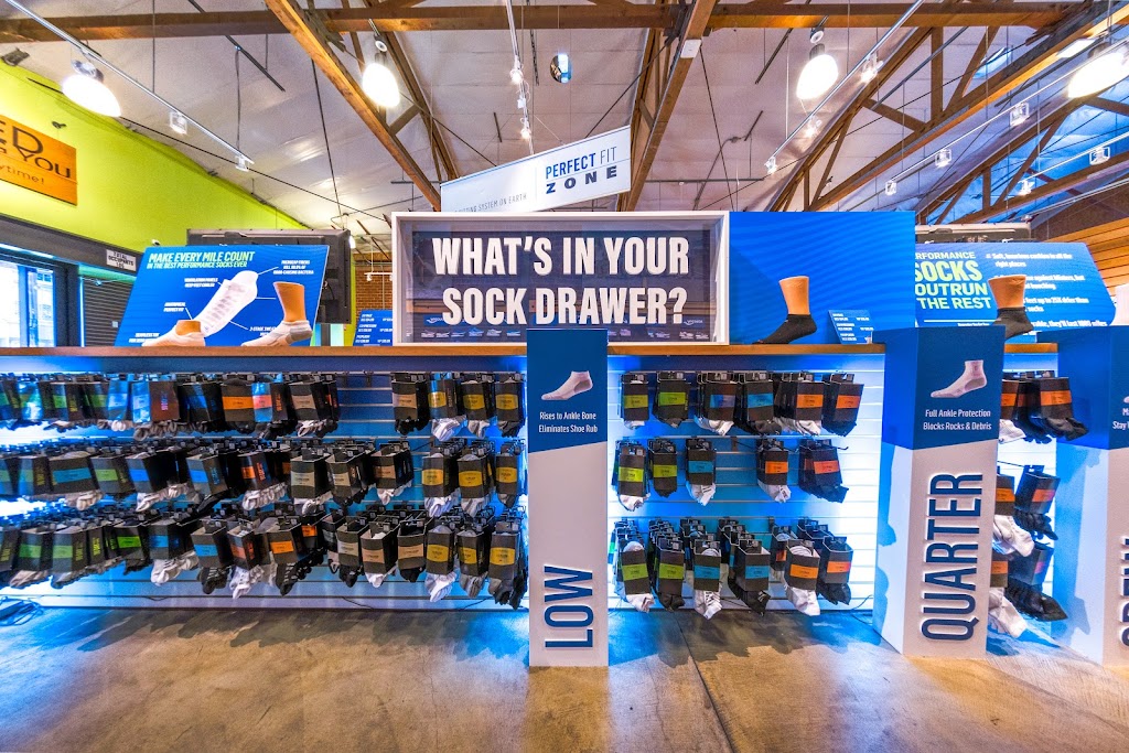 sock display at Road Runner Sports, Santa Monica, CA Running Shoe Store