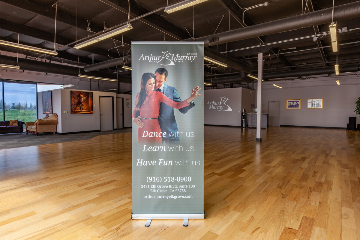 vertical banner display in Arthur Murray Dance Studio of Elk Grove, CAvertical banner display in Arthur Murray Dance Studio of Elk Grove, CA