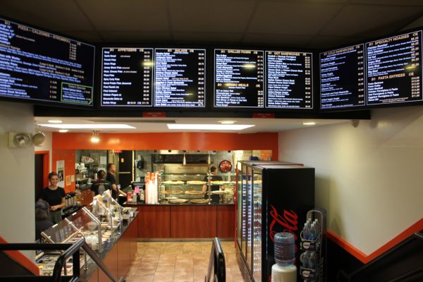 Princeton Pi and Yogurt cafe Princeton NJ food menu pizza display