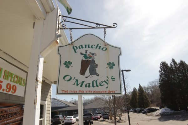 Pancho O Malleys Narragansett RI Irish Pub with Mexican Grub sign