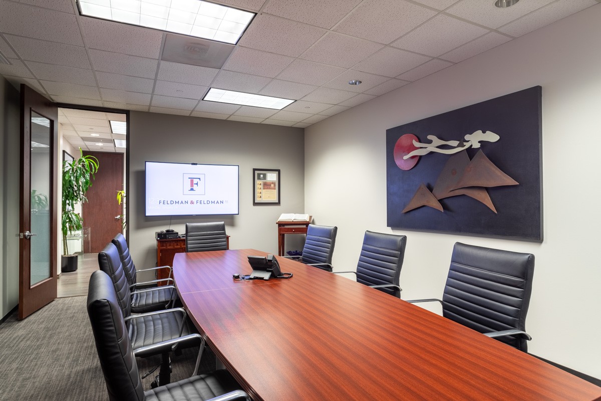 conference room at Feldman & Feldman, Houston, TX Civil Law Attorney Office