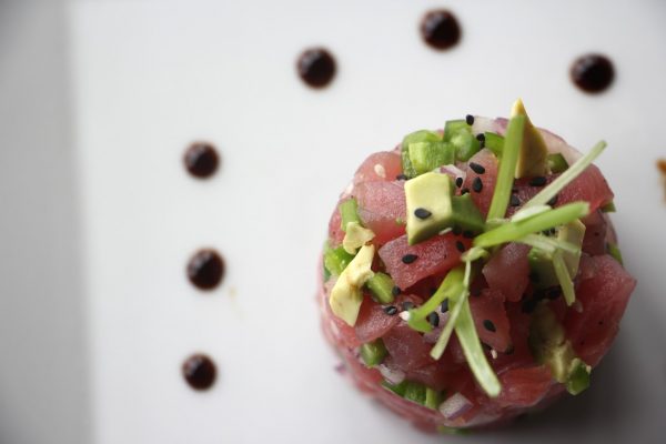 fish tartare plating Caffe Luciano Lamberti Restaurant, Longport, NJ