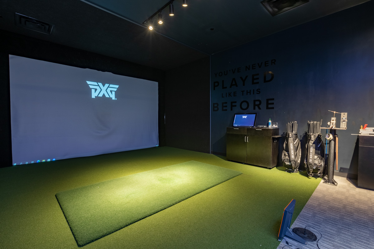 golf driving range simulator bay at PXG Atlanta, GA Golf Gear and Apparel