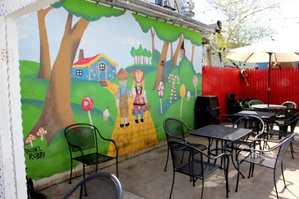 Hub City Subs 'n Grill New Brunswick NJ hansel and gretel mural patio