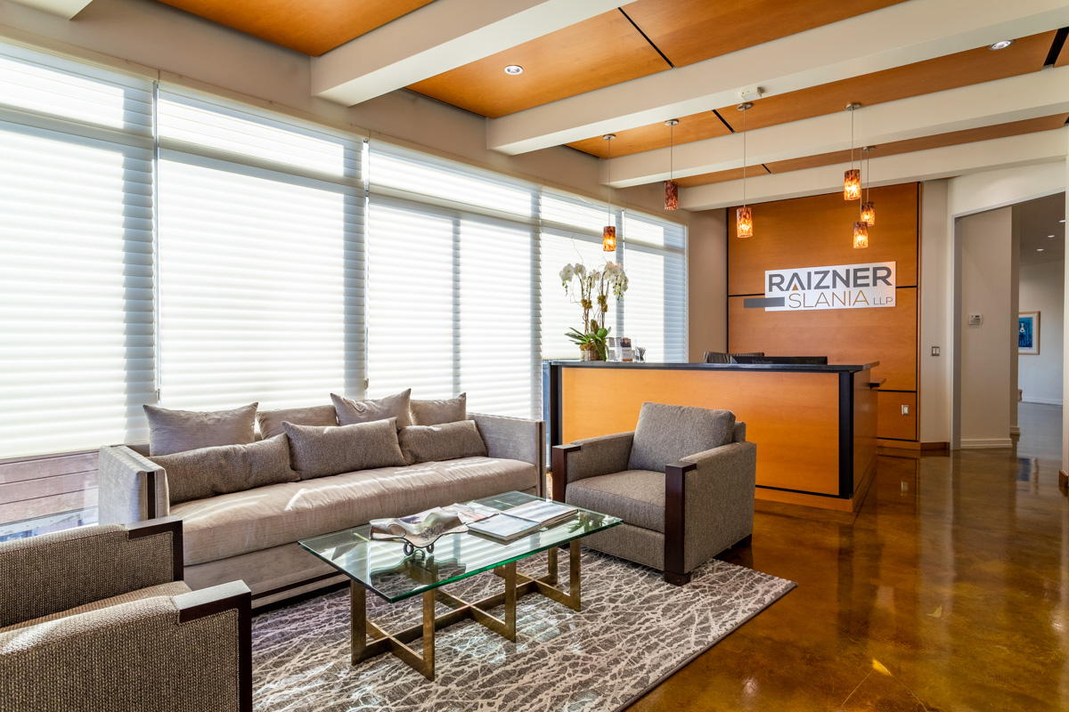 front desk of Raizner Slania LLP, Houston, TX Insurance Attorney Law Office