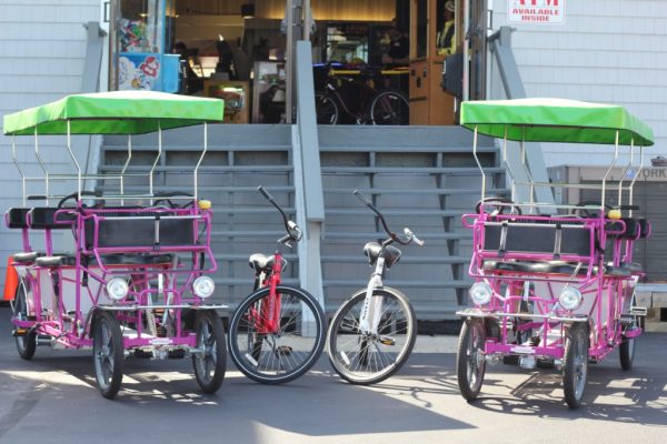 Surf Buggy Centers 12th St Ocean City NJ two purple beach pedal buggy