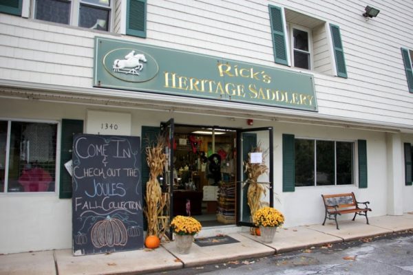 Rick's Heritage Saddlery West Chester PA store front entrance sign logo