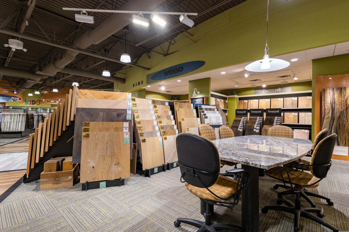 wood flooring at Custom Floors, Fishers, IN 360 Virtual Tour for Flooring Store