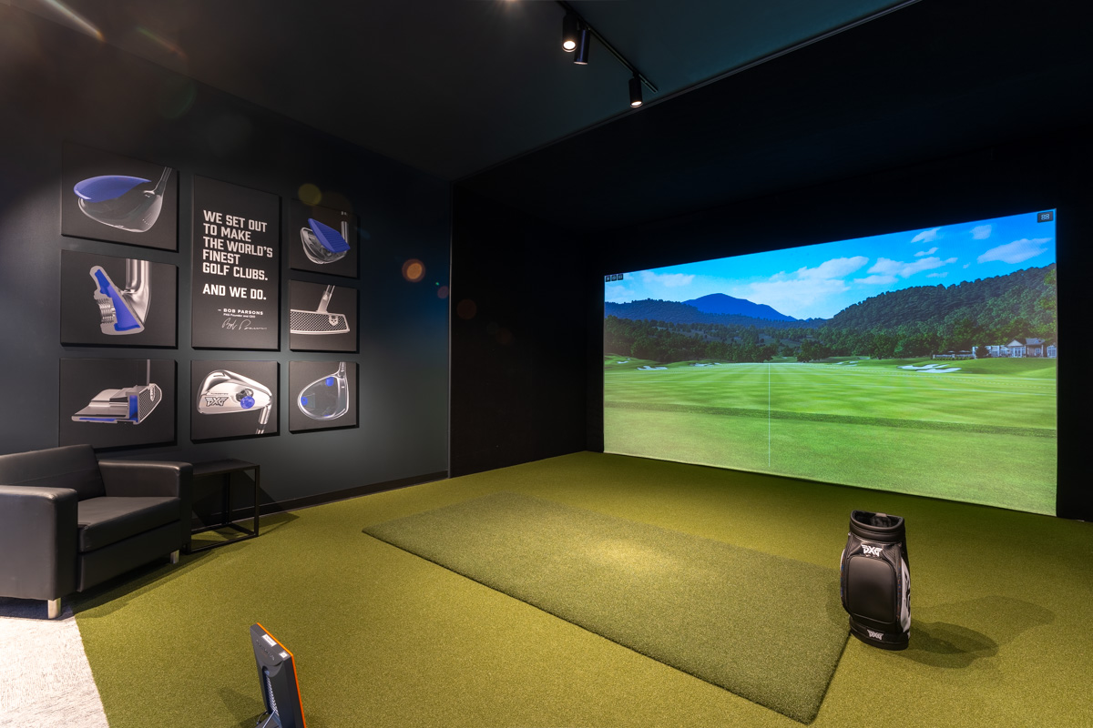 golf simulator at PXG San Diego, CA 360 Virtual Tour for Golf Gear and Apparel