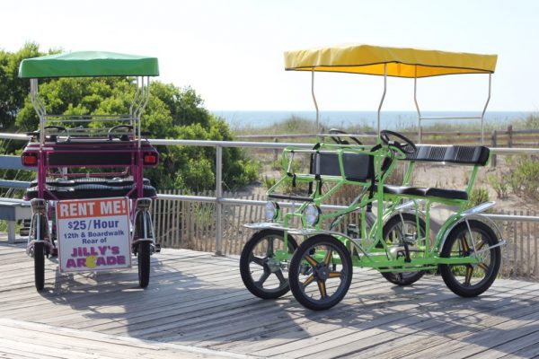 Surf Buggy Centers 12th St Ocean City NJ green purple beach pedal buggy