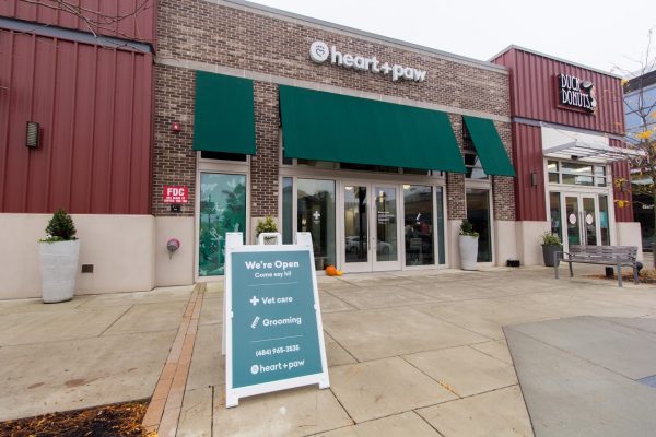 store front of Heart + Paw Dog care and Veterinary in King of Prussia, PA