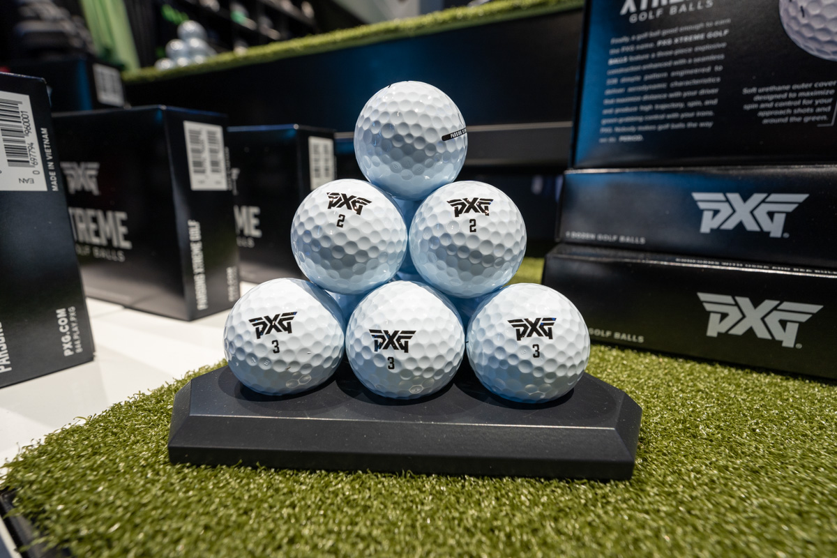 golf balls at PXG Cincinnati OH 360 Virtual Tour for Golf Gear and Apparel.jpg