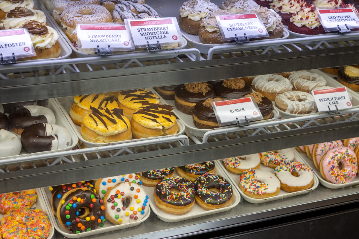 donut display at Glaze Donuts West Caldwell, NJ 360 Virtual Tour for Donut shop