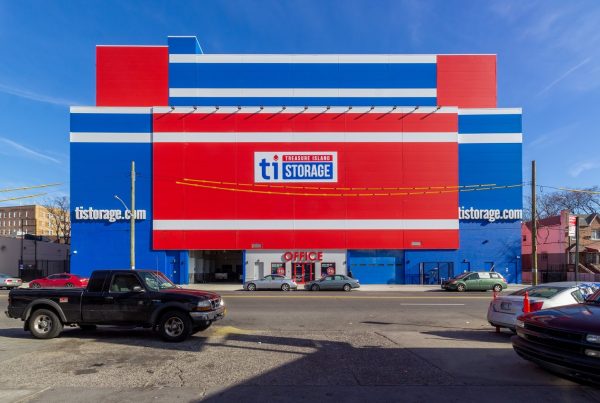 building of Treasure Island Storage facility on Remsen Ave in Brooklyn, NY