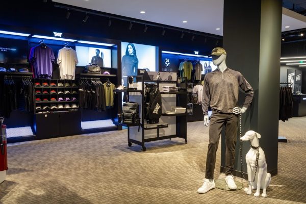 retail apparel display at Parsons Xtreme Golf store PXG in Minneapolis, MN