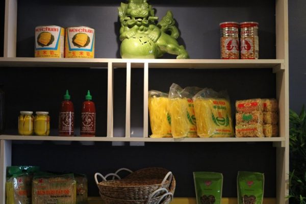 Pho Barclay LLC Cherry Hill NJ wall display sriracha canned bamboo noodles