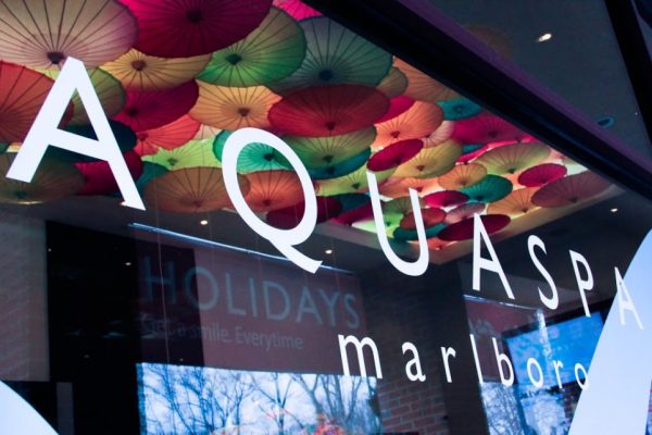 AquaSpa Day Spa and Nail Boutique Marlboro Morganville NJ logo window display