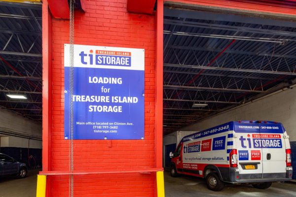 loading bay at Treasure Island Storage facility on Clinton Ave in Brooklyn, NY